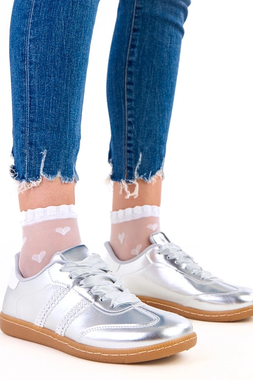 Sudraba sieviešu sporta apavi ar...