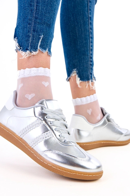 Sudraba sieviešu sporta apavi ar...