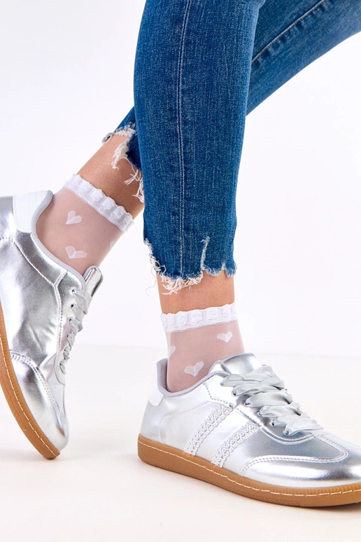 Sudraba sieviešu sporta apavi ar...