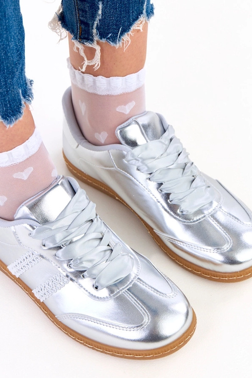 Sudraba sieviešu sporta apavi ar...