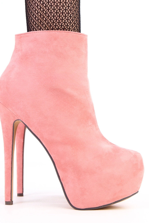 Rozā zamšādas zābaki ar platformu un...