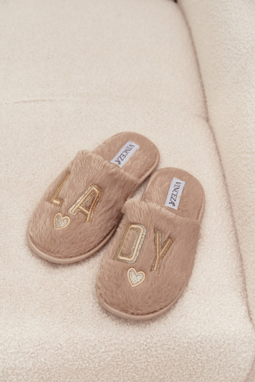 Čības Sieviešu ar kažokādu LADY Vinceza 19958 smilšu krāsas