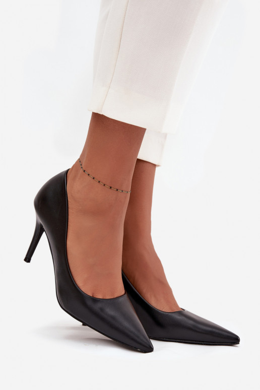 augstpapēžu kurpes Sieviešu no eko ādas melnas krāsas Sivana