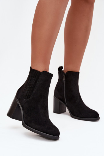 siltināti Sieviešu puszābaki Ieslēgts SłupkoInym Obcasie melnas krāsas Brevina