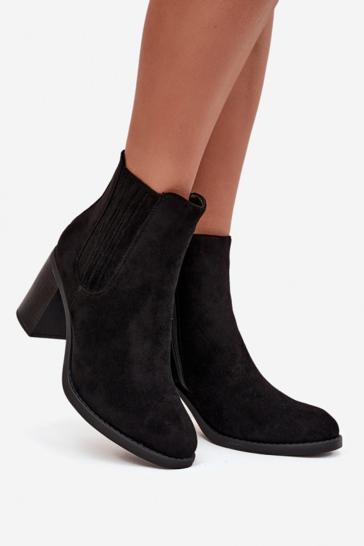 siltināti Sieviešu puszābaki Ieslēgts SłupkoInym Obcasie melnas krāsas Brevina