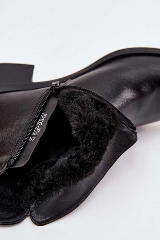 siltināti Sieviešu puszābaki Klockā melnas krāsas Delmira