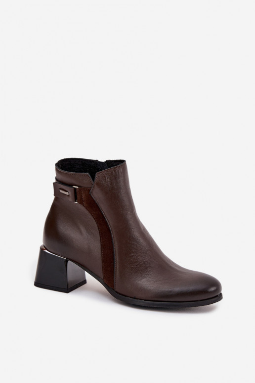 Āda Sieviešu puszābaki ar papēdi siltināti Zazoo 60563 CzekoladoIne