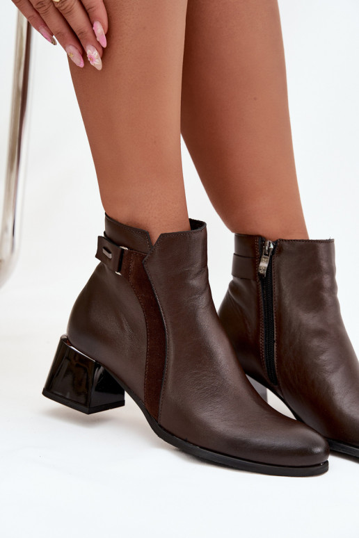 Āda Sieviešu puszābaki ar papēdi siltināti Zazoo 60563 CzekoladoIne