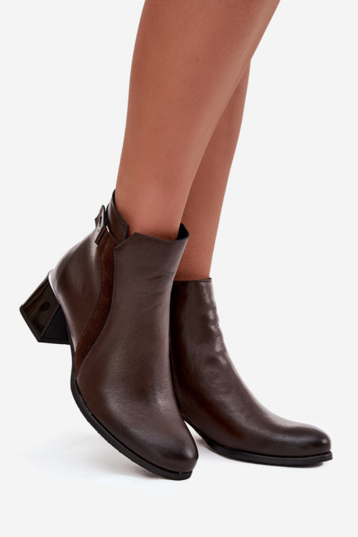 Āda Sieviešu puszābaki ar papēdi siltināti Zazoo 60563 CzekoladoIne