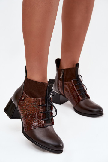 Zazoo 60503 Āda Sieviešu puszābaki ar papēdi siltināti CzekoladoIne