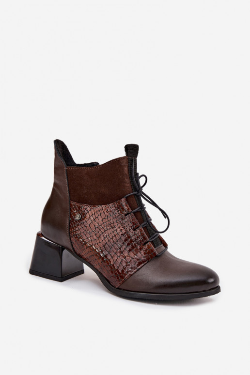 Zazoo 60503 Āda Sieviešu puszābaki ar papēdi siltināti CzekoladoIne