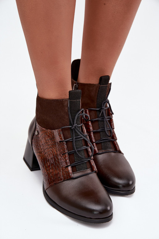 Zazoo 60503 Āda Sieviešu puszābaki ar papēdi siltināti CzekoladoIne