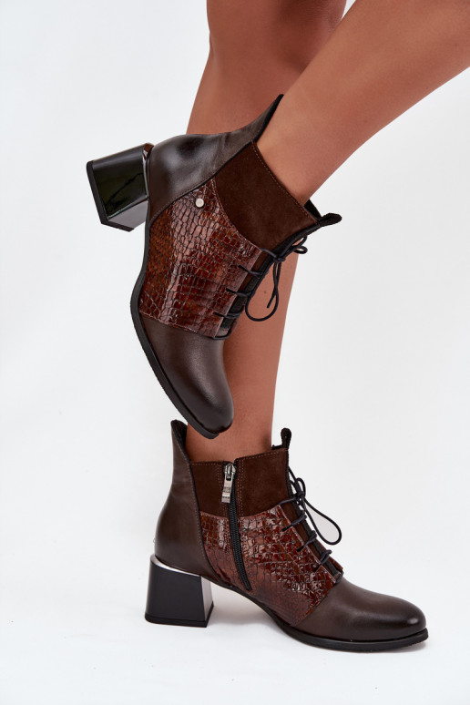 Zazoo 60503 Āda Sieviešu puszābaki ar papēdi siltināti CzekoladoIne