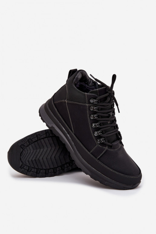 pārgājienu zābaki apavi Vīriešiem siltināti melnas krāsas INivelle