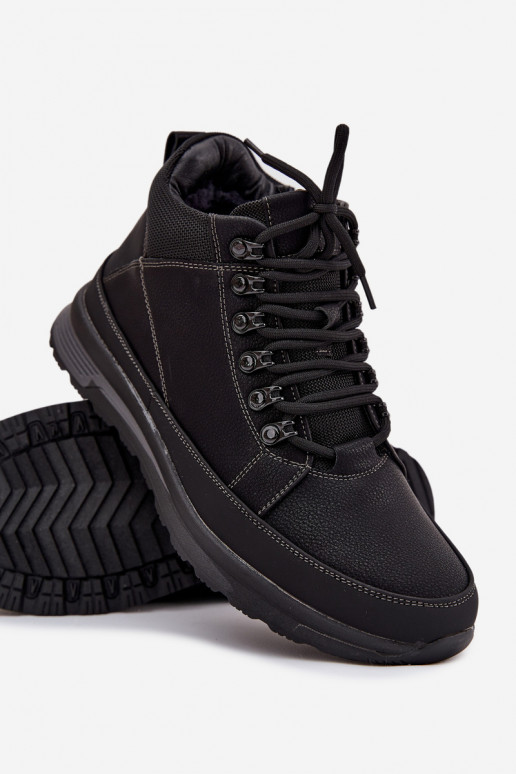 pārgājienu zābaki apavi Vīriešiem siltināti melnas krāsas INivelle