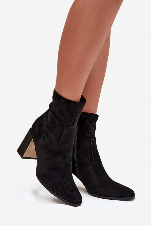 Sieviešu puszābaki Ze Zelta krāsasm Elements siltināti melnas krāsas Amelisse