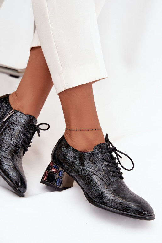 Stilīgi apavi Sieviešu ar papēdi ar mirdzošiem spīdumiem Artiker 57C0072 Pelēkas krāsas