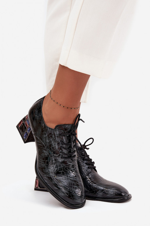 Stilīgi apavi Sieviešu ar papēdi ar mirdzošiem spīdumiem Artiker 57C0072 Pelēkas krāsas