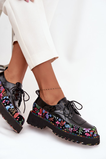 Laque apaviIeslēgtsturalnej Skóry ar rakstiem Artiker 57C0174 melnas krāsas