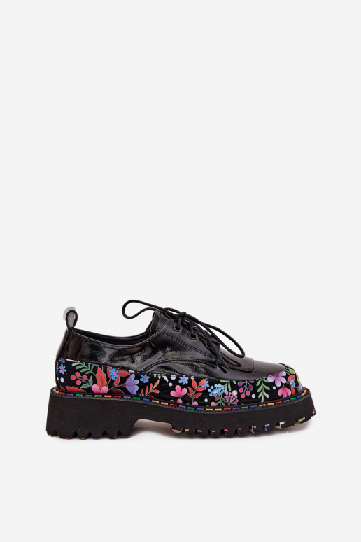 Laque apaviIeslēgtsturalnej Skóry ar rakstiem Artiker 57C0174 melnas krāsas