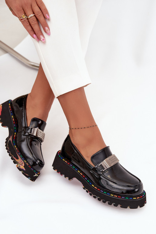 apavi sieviešu mokasīniLaquej Skóry Artiker 57C0070 melnas krāsas