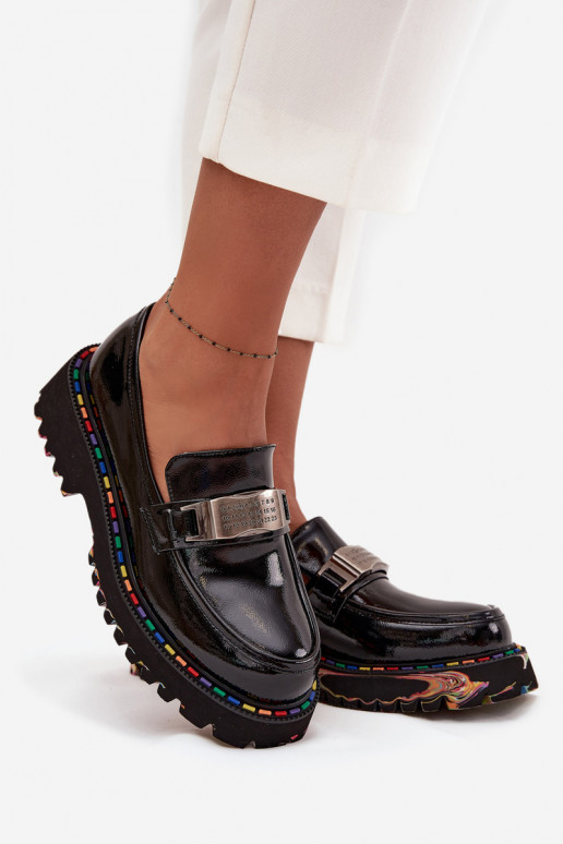 apavi sieviešu mokasīniLaquej Skóry Artiker 57C0070 melnas krāsas