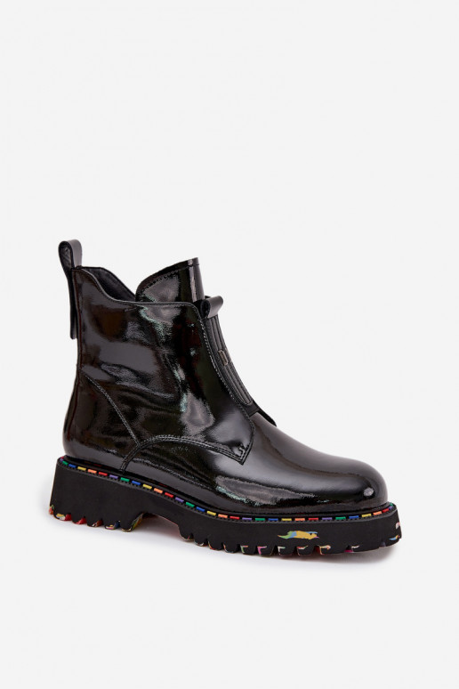 Laque Sieviešu puszābakiIeslēgtsturalnej Skóry siltināti Artiker 57C0166 melnas krāsas