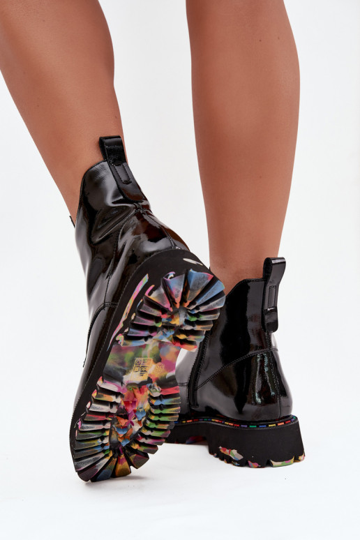 Laque Sieviešu puszābakiIeslēgtsturalnej Skóry siltināti Artiker 57C0166 melnas krāsas