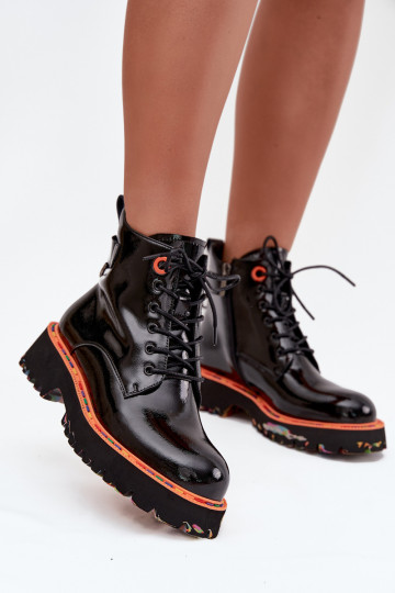 Sieviešu puszābakiLaquej Skóry Ieslēgtsturalnej siltināti Artiker 57C0061 melnas krāsas