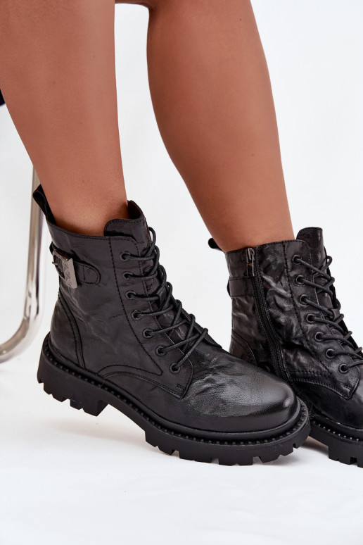 Āda Sieviešu puszābaki Ar efektu Tā irrszczenia I ar sprādzēm Artiker 57C1008 melnas krāsas