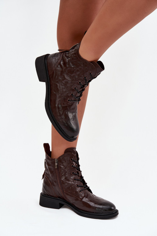 Sieviešu puszābakiIeslēgtsturalnej Skóry siltināti Artiker 57C1005 CzekoladoIne