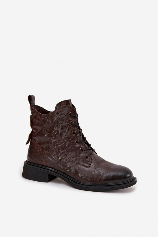 Sieviešu puszābakiIeslēgtsturalnej Skóry siltināti Artiker 57C1005 CzekoladoIne