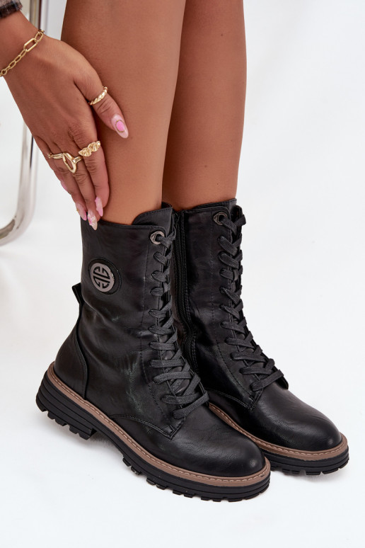 zābaki Sieviešu Ar greznu Detalem siltināti melnas krāsas Dorialine