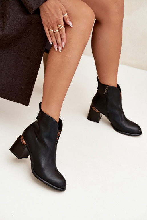 Ādas sieviešu zābaki, Vinceza 66811, melnas krāsas Ādas sieviešu zābaki, Vinceza 66811, melnas krāsas