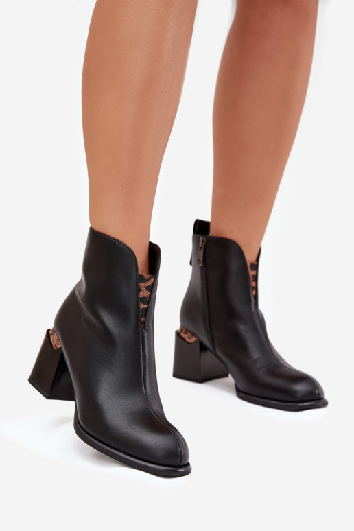 Ādas sieviešu zābaki, Vinceza 66811, melnas krāsas Ādas sieviešu zābaki, Vinceza 66811, melnas krāsas