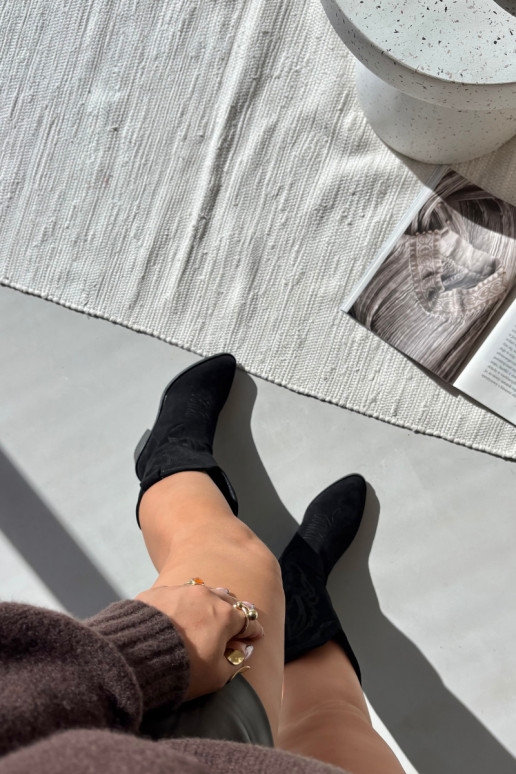 sieviešu garie kaubojiška stila zābaki ar papēžiem siltināti Vinceza 16508 melnā krāsā sieviešu garie kaubojiška stila zābaki ar papēžiem siltināti Vinceza 16508 melnā krāsā