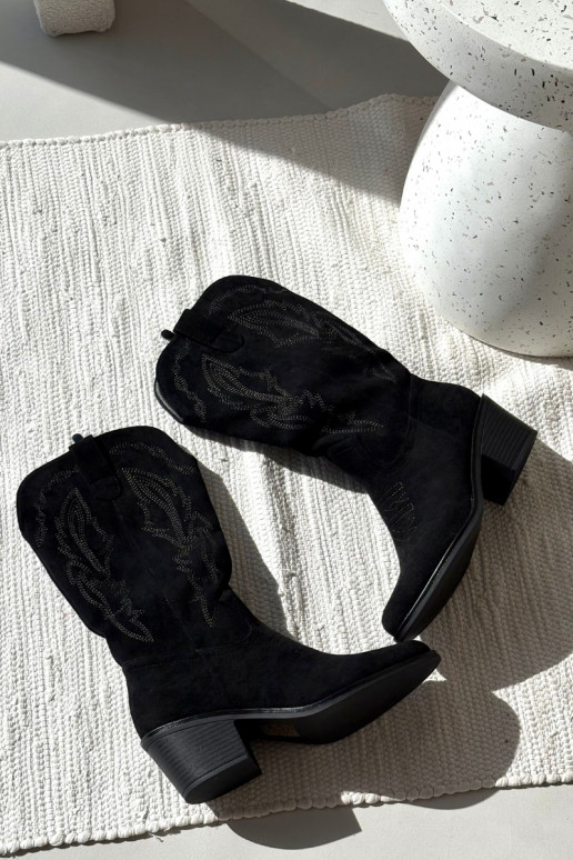 sieviešu garie kaubojiška stila zābaki ar papēžiem siltināti Vinceza 16508 melnā krāsā sieviešu garie kaubojiška stila zābaki ar papēžiem siltināti Vinceza 16508 melnā krāsā