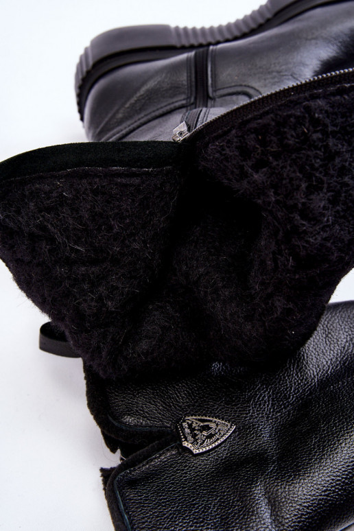 Zazoo 70121 Āda Sieviešu garie zābaki Ar Vilnu melnas krāsas