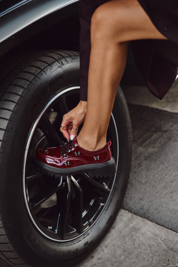 Laque Āda apavi SieviešuPrzypinkami Artiker 57C0336 bordo krāsas