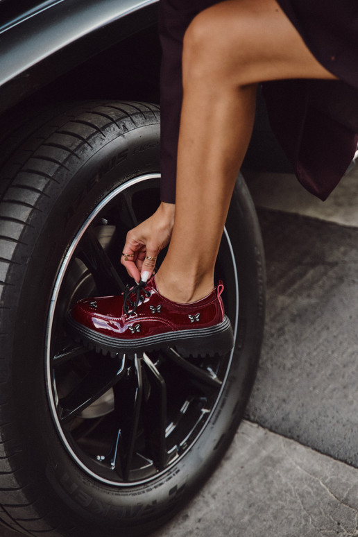 Laque Āda apavi SieviešuPrzypinkami Artiker 57C0336 bordo krāsas