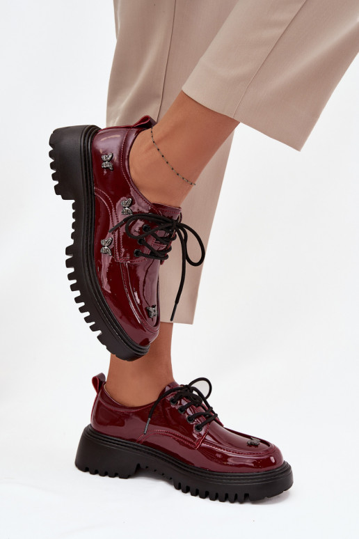 Laque Āda apavi SieviešuPrzypinkami Artiker 57C0336 bordo krāsas