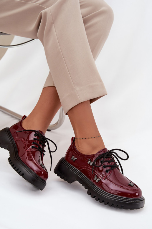 Laque Āda apavi SieviešuPrzypinkami Artiker 57C0336 bordo krāsas