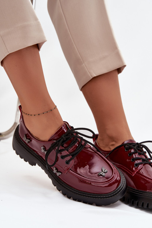 Laque Āda apavi SieviešuPrzypinkami Artiker 57C0336 bordo krāsas