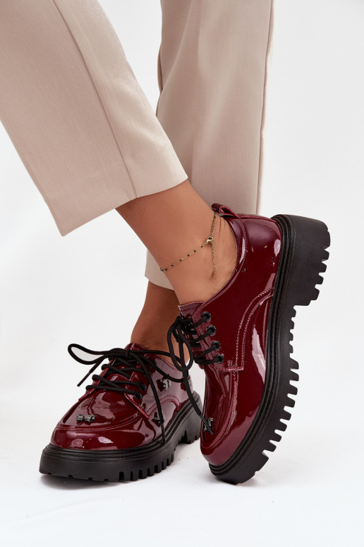 Laque Āda apavi SieviešuPrzypinkami Artiker 57C0336 bordo krāsas