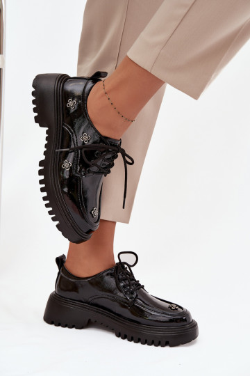 Laque Āda apavi SieviešuPrzypinkami Artiker 57C0333 melnas krāsas