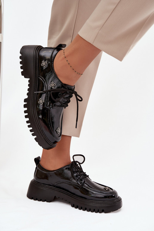 Laque Āda apavi SieviešuPrzypinkami Artiker 57C0333 melnas krāsas