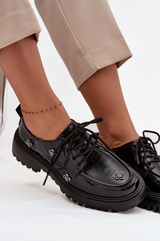 Laque Āda apavi SieviešuPrzypinkami Artiker 57C0333 melnas krāsas