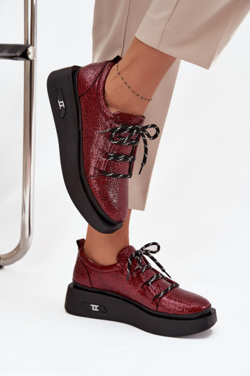 Stilīgi apavi Sieviešu ar platformu Artiker 57C2046 bordo krāsas