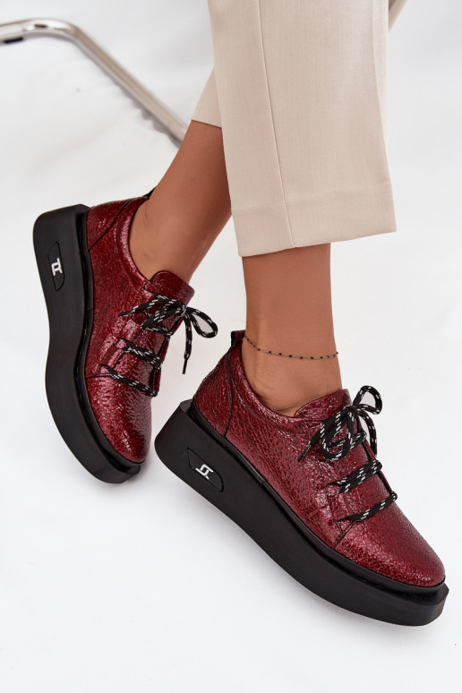 Stilīgi apavi Sieviešu ar platformu Artiker 57C2046 bordo krāsas