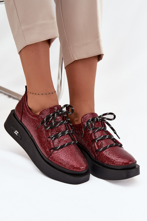 Stilīgi apavi Sieviešu ar platformu Artiker 57C2046 bordo krāsas